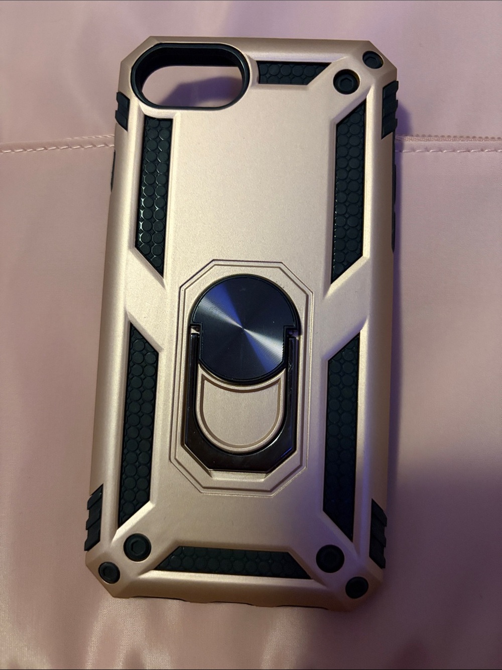 Protective Metallic Rose Gold Phone Case and Ring  iPhone 6,7,8